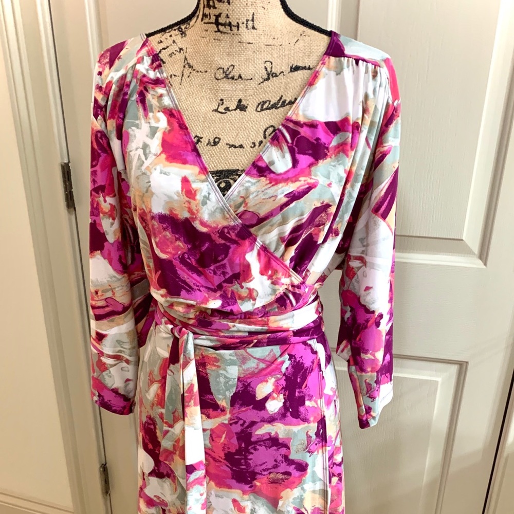 Belted Floral Wrap-Dress